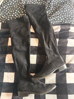 Sam Edelman Black Suede Over-the-Knee Boots